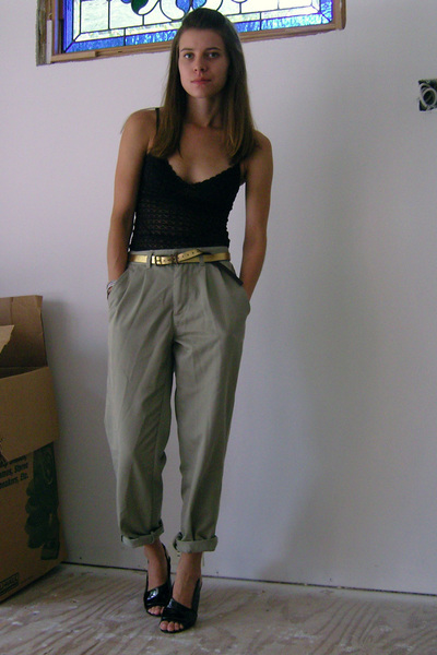 Anthropologie top - Thrifed boys pants - Gap belt - Maxstudio shoes