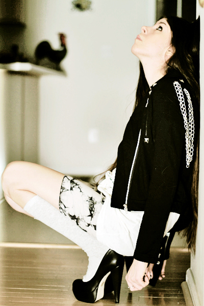 Gray Cathbreath X Obey Skirts, Black Platforms Aldo Shoes | "And ...