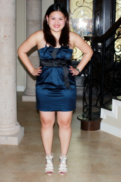 blue from marshalls dress - white JLo shoes - black Wittnauer accessories